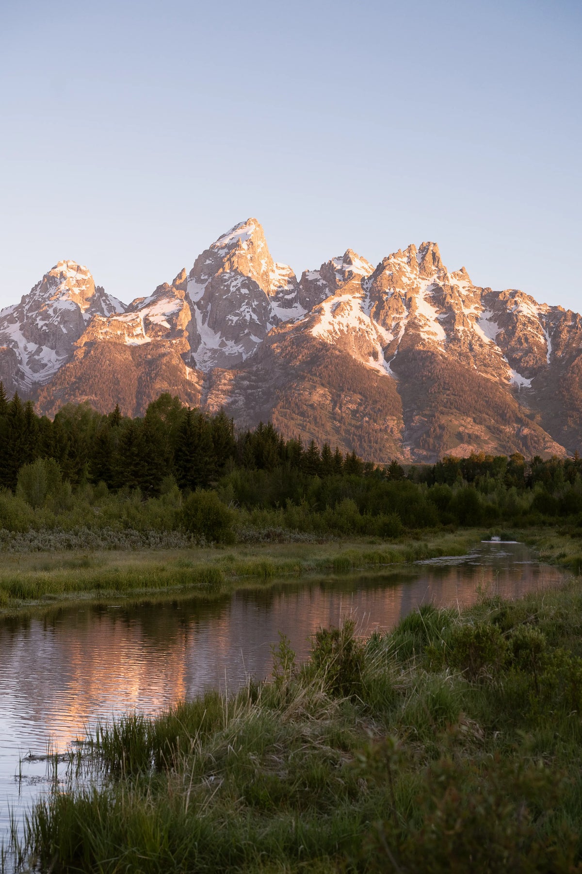 Schwabacher Landing at sunrise in Grand Teton National Park, Wyoming photography print