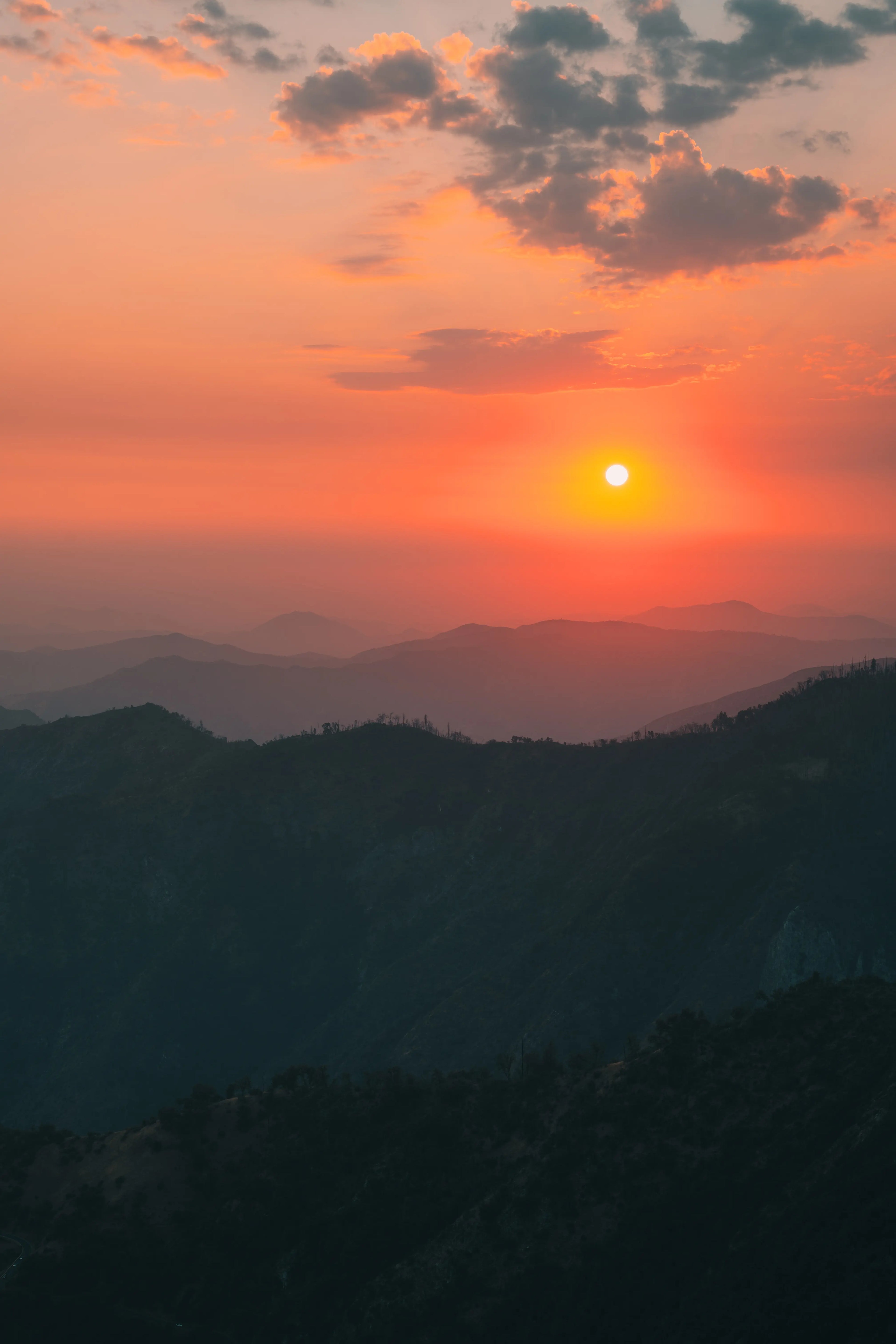 Sunset view from Moro Rock in Sequoia National Park, California photography print