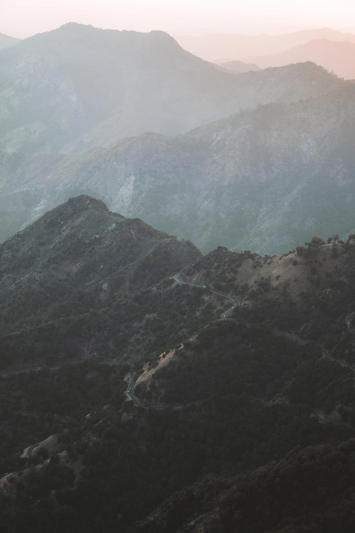 Main road winding through Sequoia National Park, California photography print